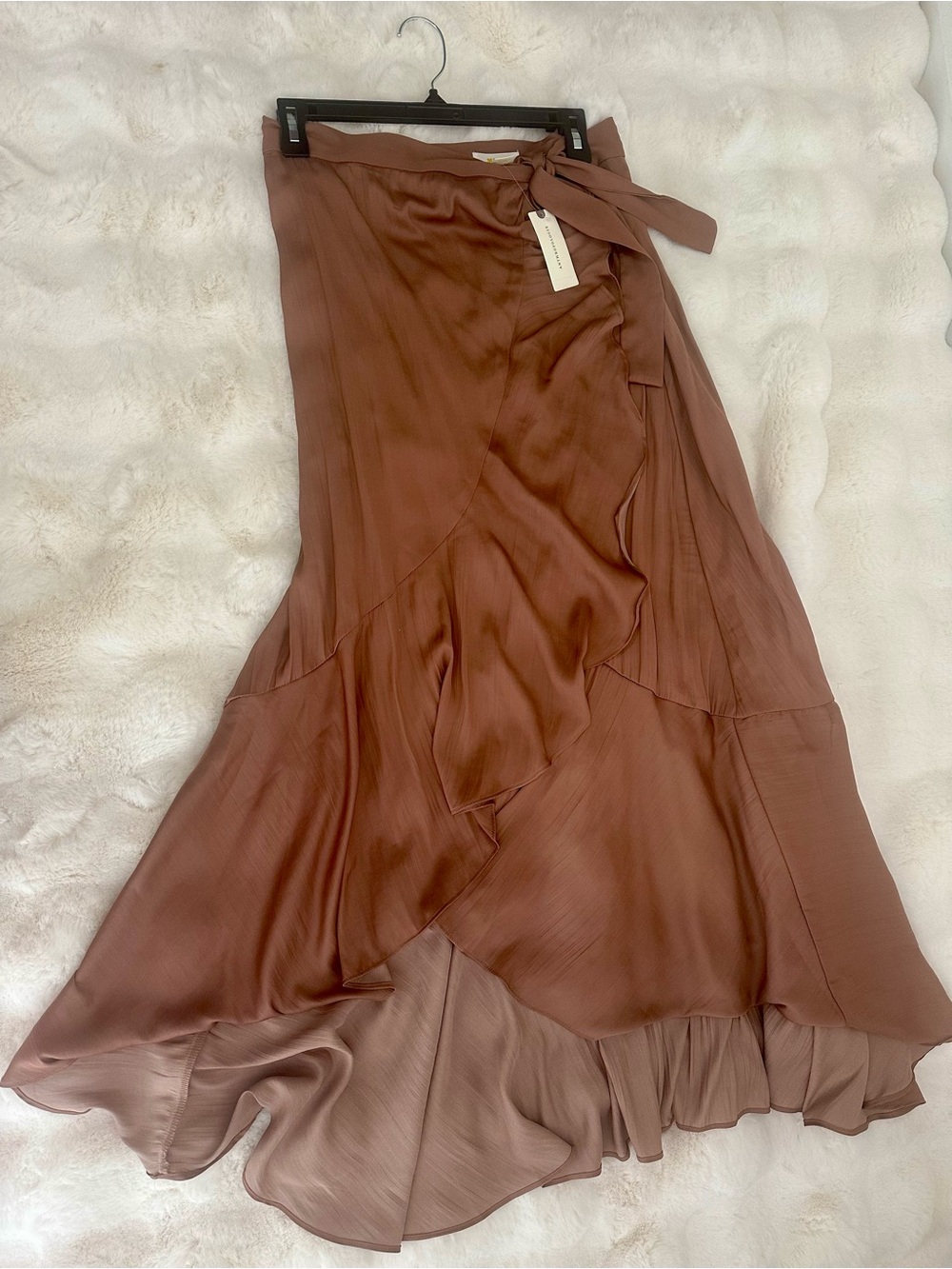 Maeve brown High-Low Ruffle Wrap Skirt - Picture 3 of 4